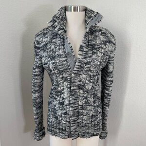 Banana Republic Womens Medium Marled Cardigan Sweater Wool Blend Chunky Knit